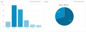 Google Analytics - Kor/Nemek szerinti megoszlás