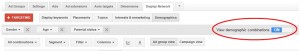Google Display Network - Demográfiai kombinációk megtekintése 