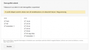Google Display Hálózat (GDN): Demográfiai célzás
