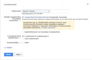 AdWords hívások nyomon követése - Hirdetésbővítmény beállítása