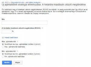 AdWords - Rugalmas ajánlattételi stratégia: ROAS