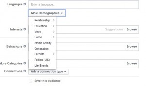 Facebook - Demográfiai célzások (Demographics audiences)