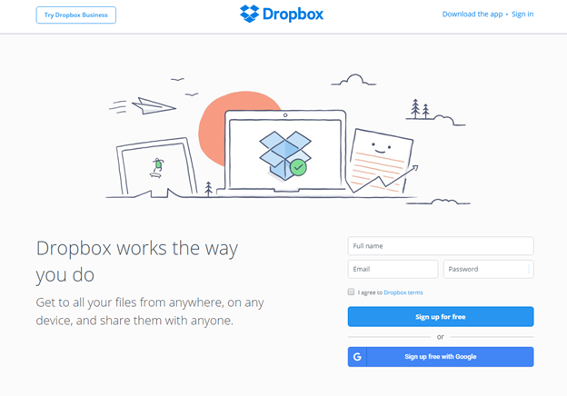 5 konverzióoptimalizálási technika - Dropbox