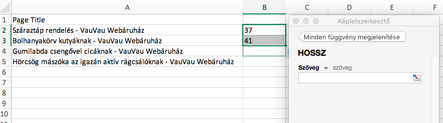 HOssz-Excel-fuggveny